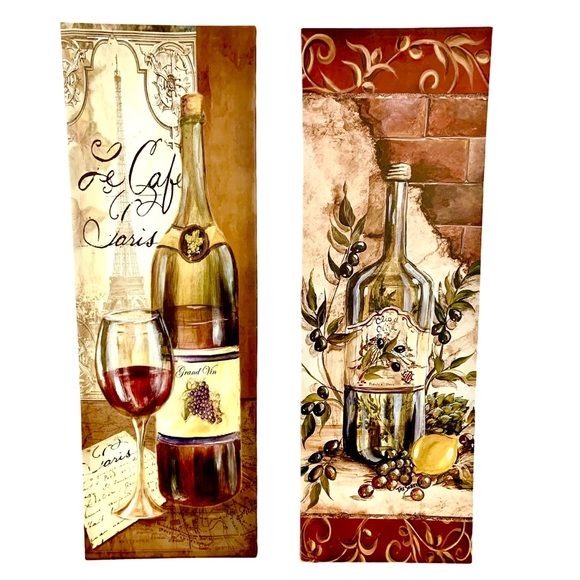 Le Cafe Paris Wine Olive Oil Canvas Pictures